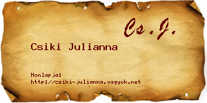 Csiki Julianna névjegykártya